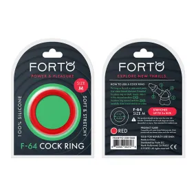 Forto F-64 Wide Liquid Silicone Cockring Medium Red