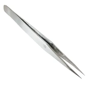 Non-Magnetic Stainless Steel Tweezer Type 00 - Perfect for Precision Electronic Work (4-3/4" Length, Thick Shank, Strong Tip)