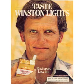 Vintage 1979 Print Ad for Winston Lights Cigarettes